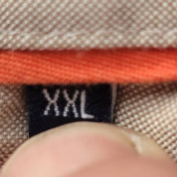 State of Art orange navy cream plaid shirt xxl cotton heritage dadcore casual - Picture 7 of 10